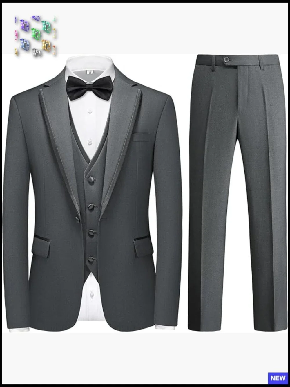 Classic Men's Tuxedo Suit Set Regular Fit Formal Elegant Wedding Business